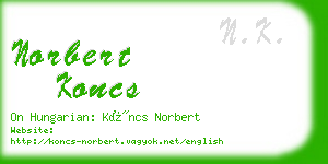 norbert koncs business card